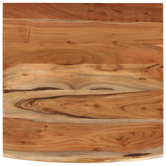 Desk Top 80x80x2.5 cm Square Solid Wood Acacia Live Edge