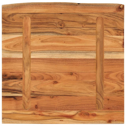 Desk Top 80x80x2.5 cm Square Solid Wood Acacia Live Edge