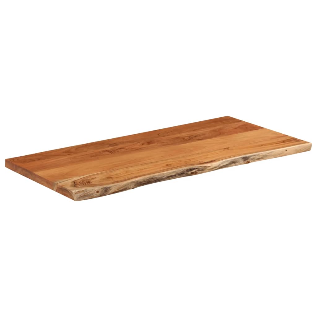 Table Top 80x40x3.8 cm Rectangular Solid Wood Acacia Live Edge