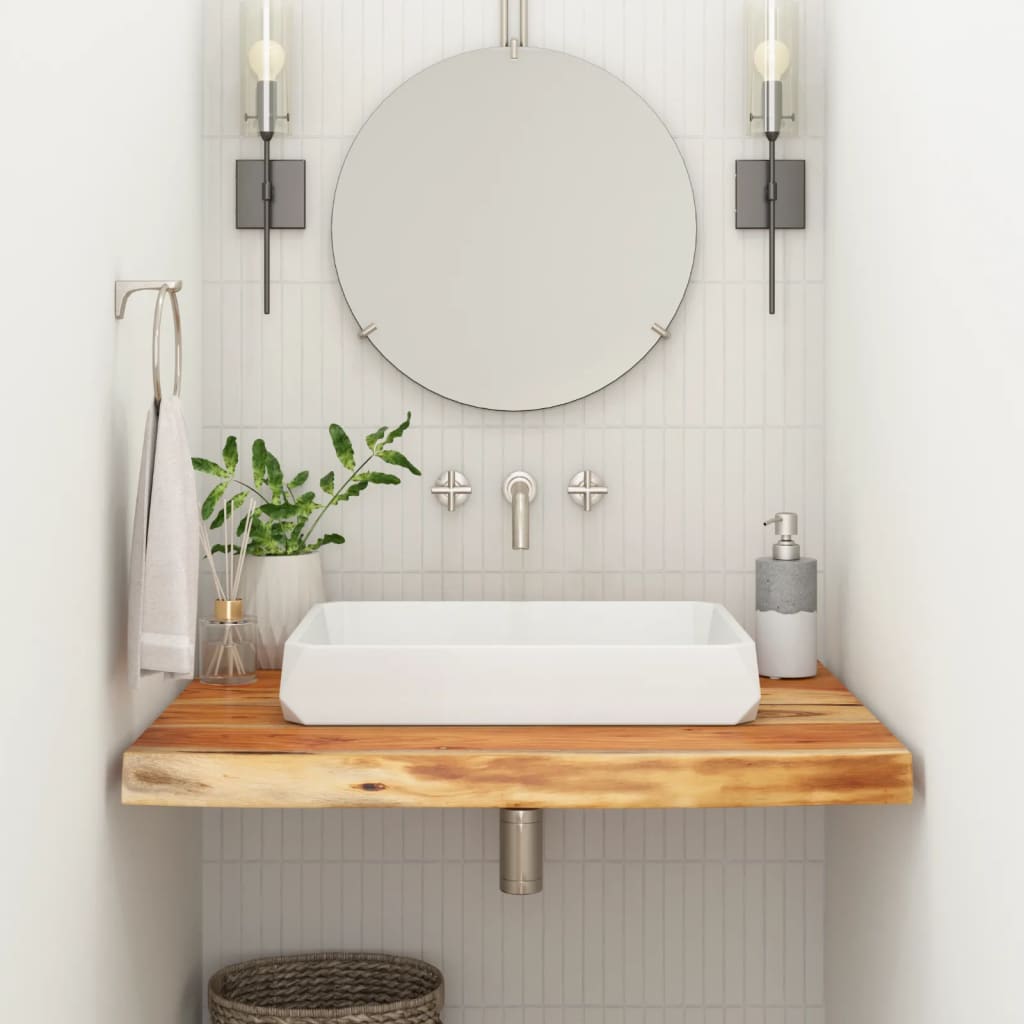 Bathroom Countertop 80x60x3.8 cm Rectangular Solid Wood Acacia