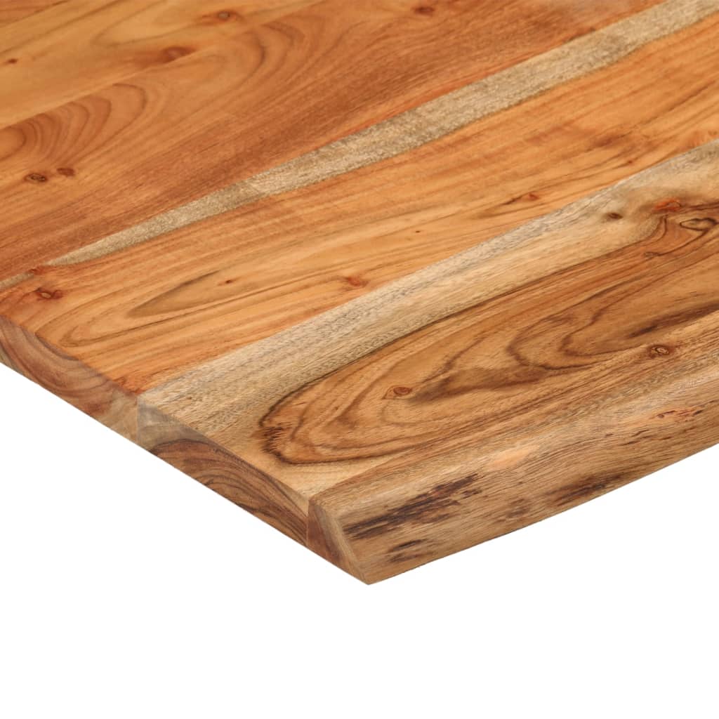 Desk Top 80x80x3.8 cm Square Solid Wood Acacia Live Edge