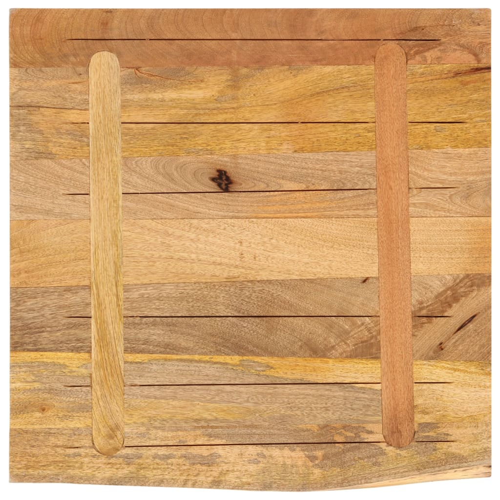 Table Top 80x80x2.5 cm Live Edge Solid Wood Rough Mango