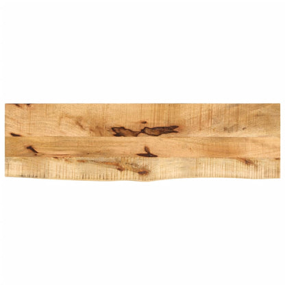 Table Top 110x20x3.8 cm Live Edge Solid Wood Rough Mango
