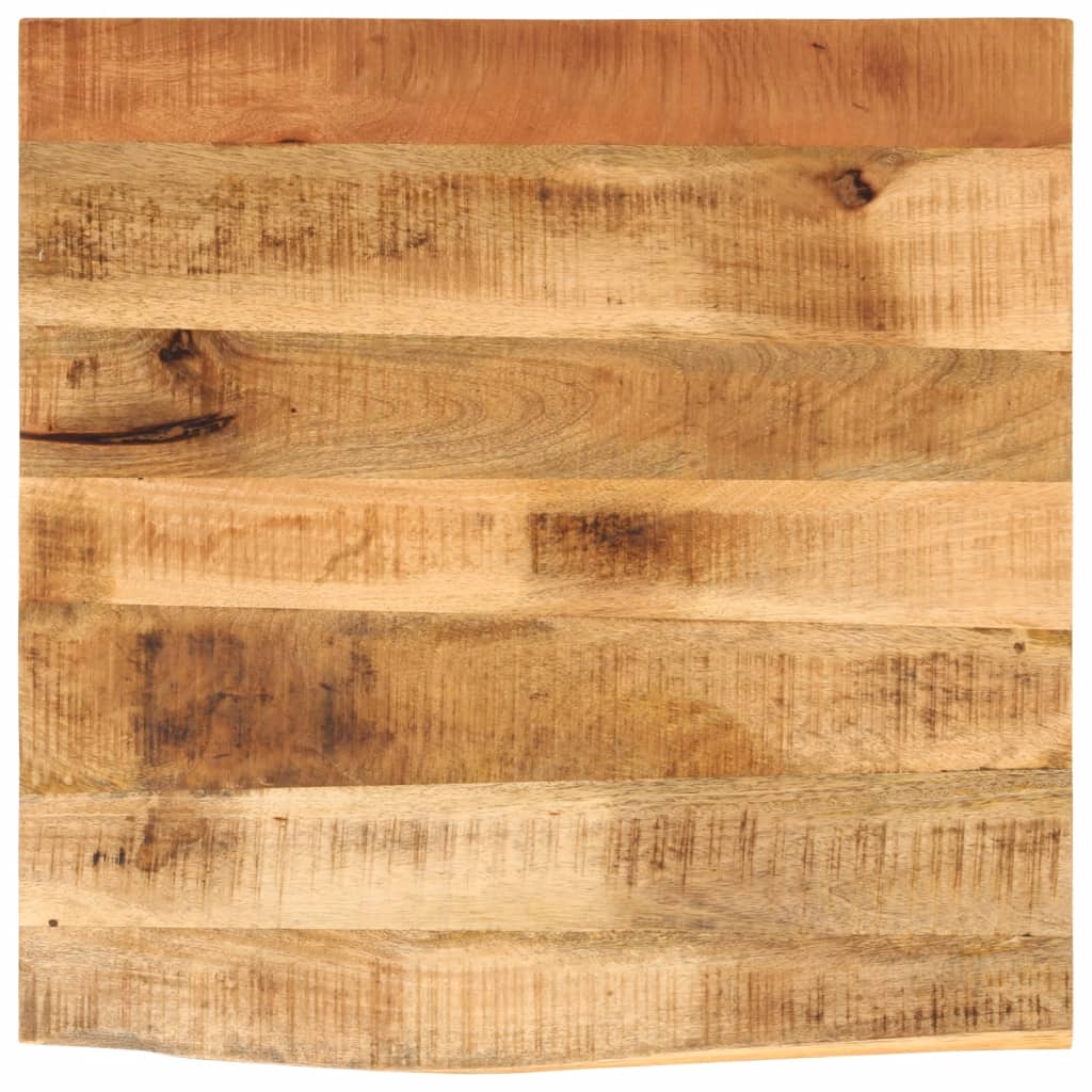 Table Top 40x40x3.8 cm Live Edge Solid Wood Rough Mango