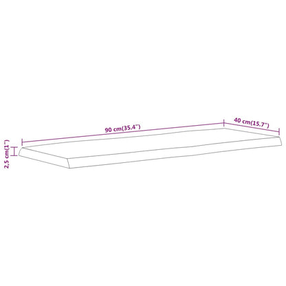 Table Top 90x40x2.5 cm Rectangular Solid Wood Acacia Live Edge