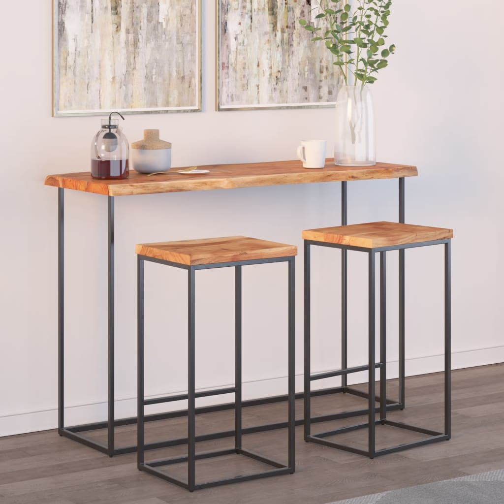 Table Top 140x40x2.5 cm Rectangular Solid Wood Acacia Live Edge
