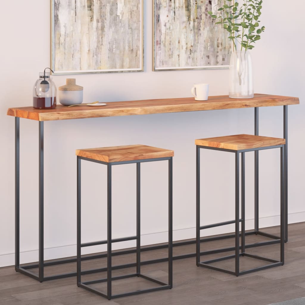 Table Top 160x40x2.5 cm Rectangular Solid Wood Acacia Live Edge