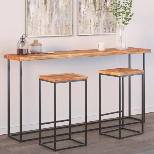 Table Top 160x40x2,5 cm Rectangular Solid Wood Acacia Live Edge