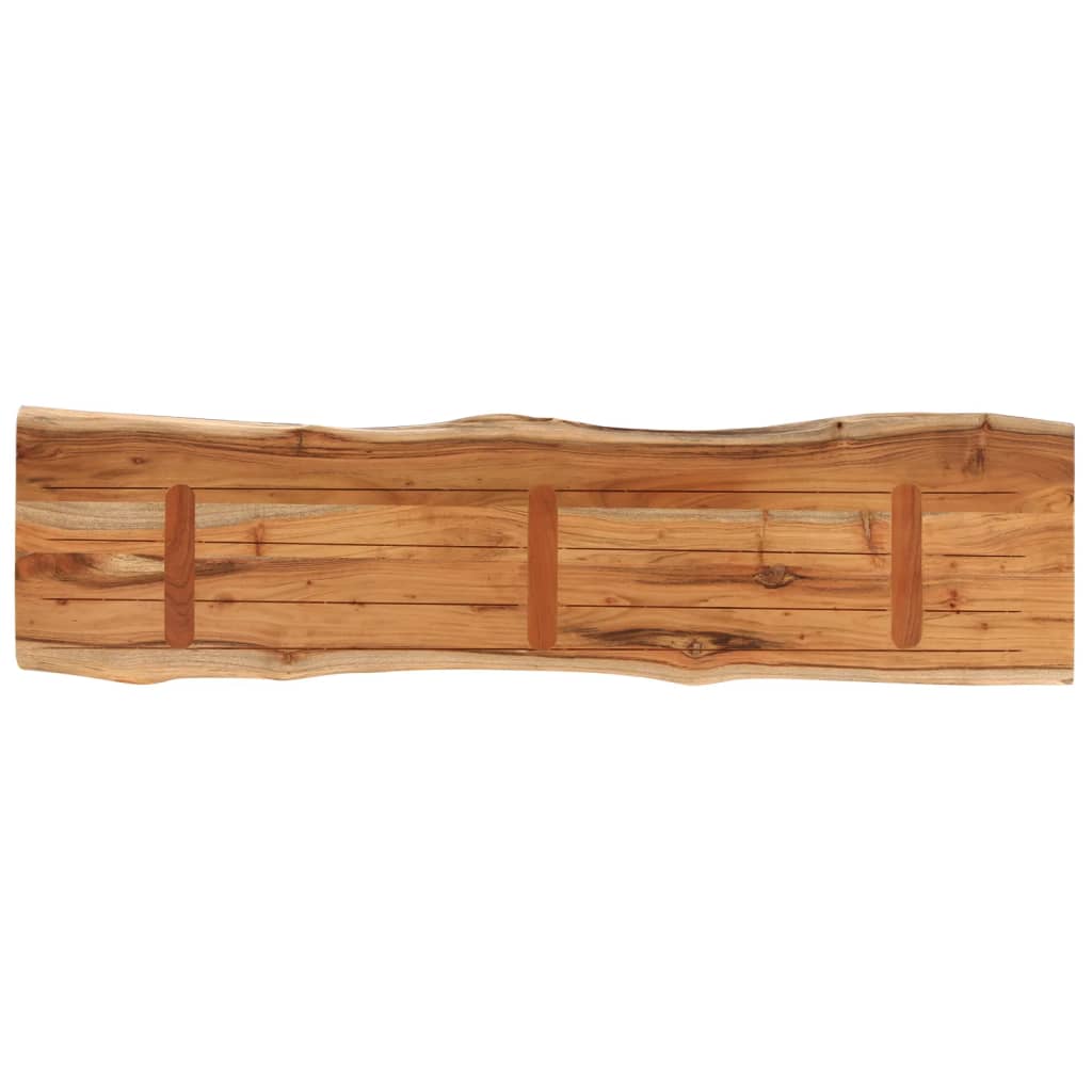 Table Top 180x40x2.5 cm Rectangular Solid Wood Acacia Live Edge