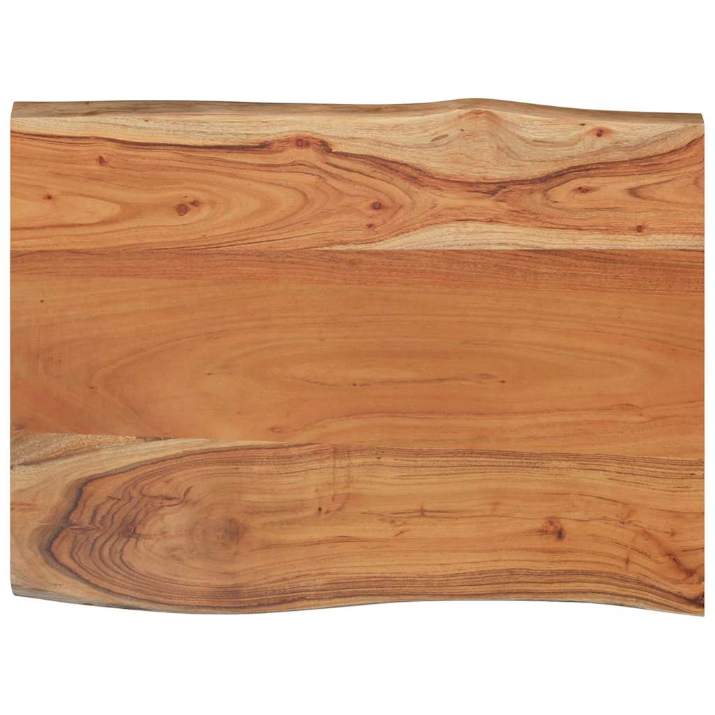 Table Top 80x60x2.5 cm Rectangular Solid Wood Acacia Live Edge