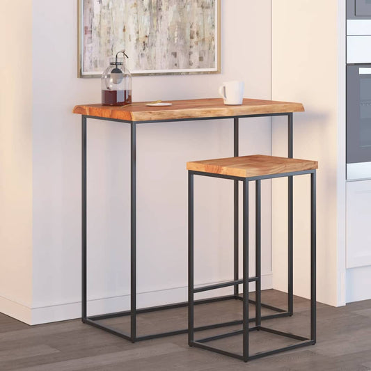 Table Top 80x60x2,5 cm Rectangular Solid Wood Acacia Live Edge