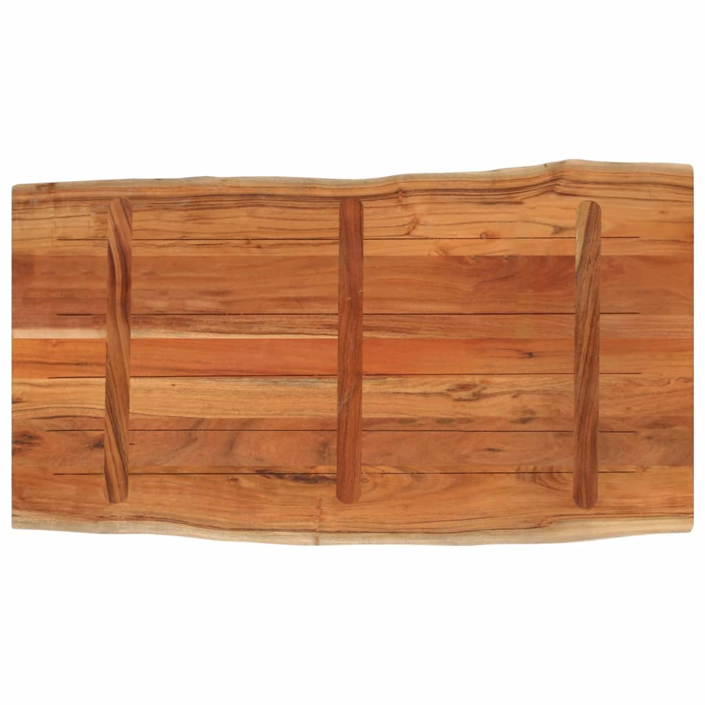 Table Top 110x60x2.5 cm Rectangular Solid Wood Acacia Live Edge