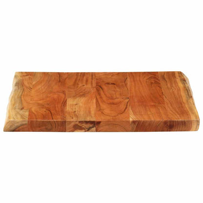 Table Top 80x80x2.5 cm Rectangular Solid Wood Acacia Live Edge