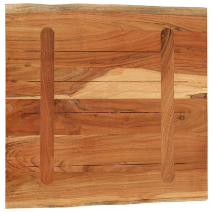 Table Top 80x80x2.5 cm Rectangular Solid Wood Acacia Live Edge