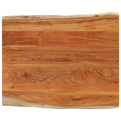 Table Top 100x80x2.5 cm Rectangular Solid Wood Acacia Live Edge