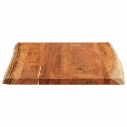 Table Top 100x80x2.5 cm Rectangular Solid Wood Acacia Live Edge
