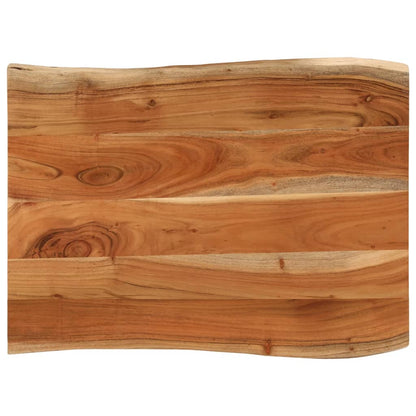 Table Top 80x60x3.8 cm Rectangular Solid Wood Acacia Live Edge