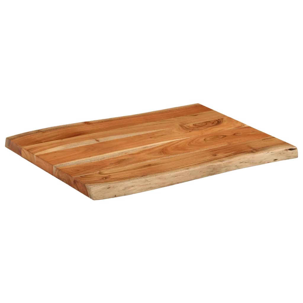 Table Top 80x60x3.8 cm Rectangular Solid Wood Acacia Live Edge