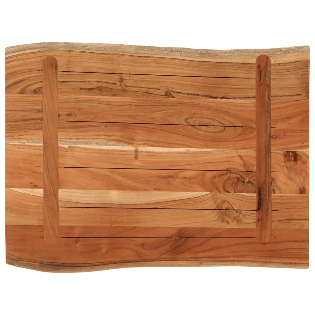 Table Top 80x60x3.8 cm Rectangular Solid Wood Acacia Live Edge
