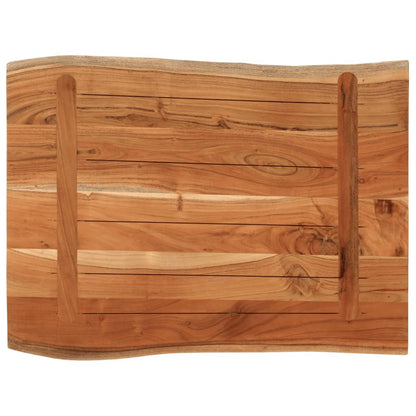 Table Top 80x60x3.8 cm Rectangular Solid Wood Acacia Live Edge