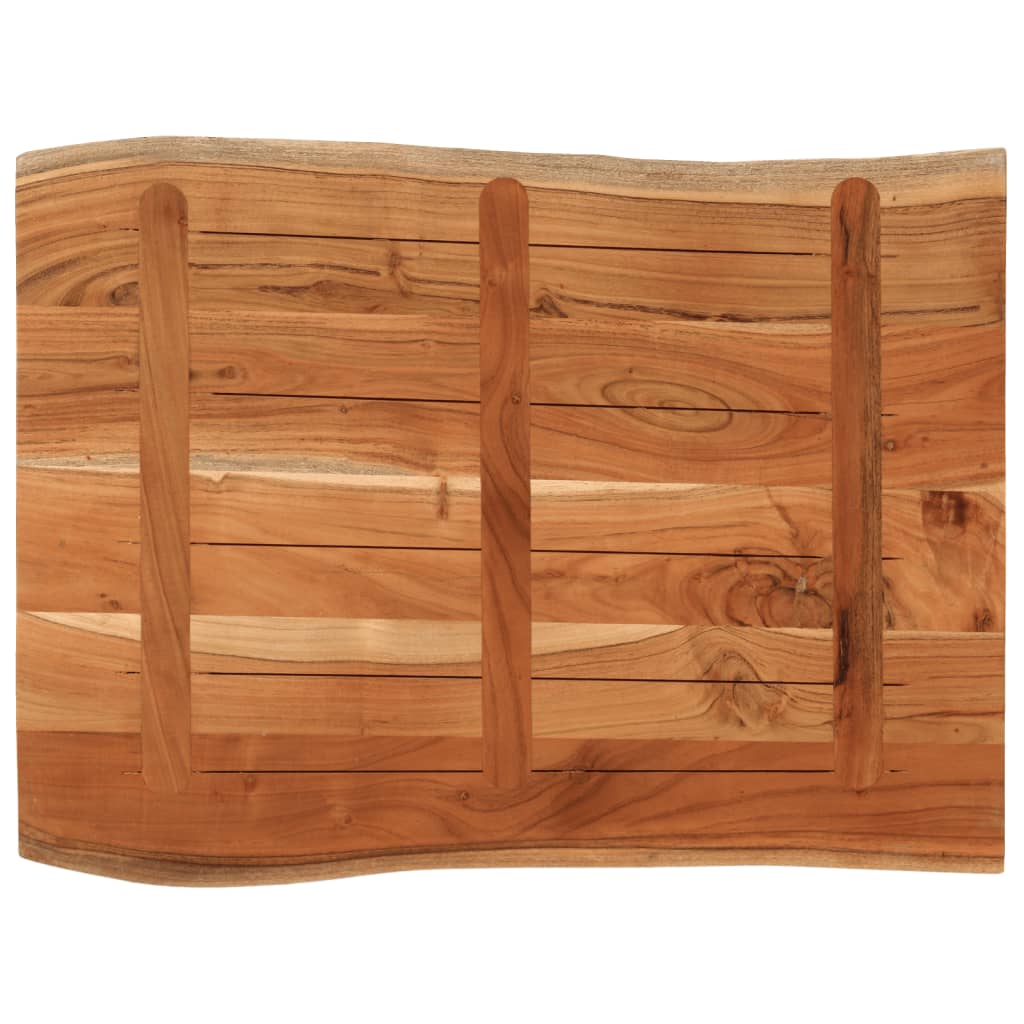 Table Top 90x60x3.8 cm Rectangular Solid Wood Acacia Live Edge