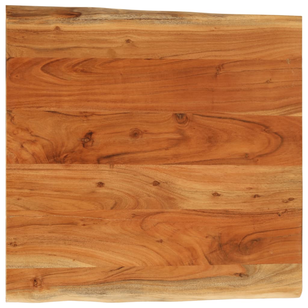 Table Top 80x80x3.8 cm Rectangular Solid Wood Acacia Live Edge