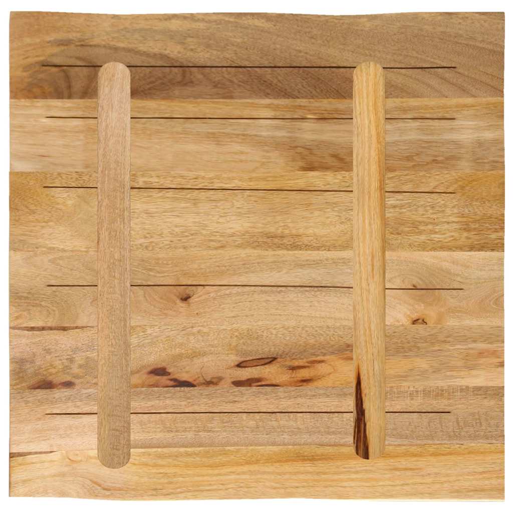 Table Top Live Edge 40x40x2.5 cm Solid Wood Rough Mango
