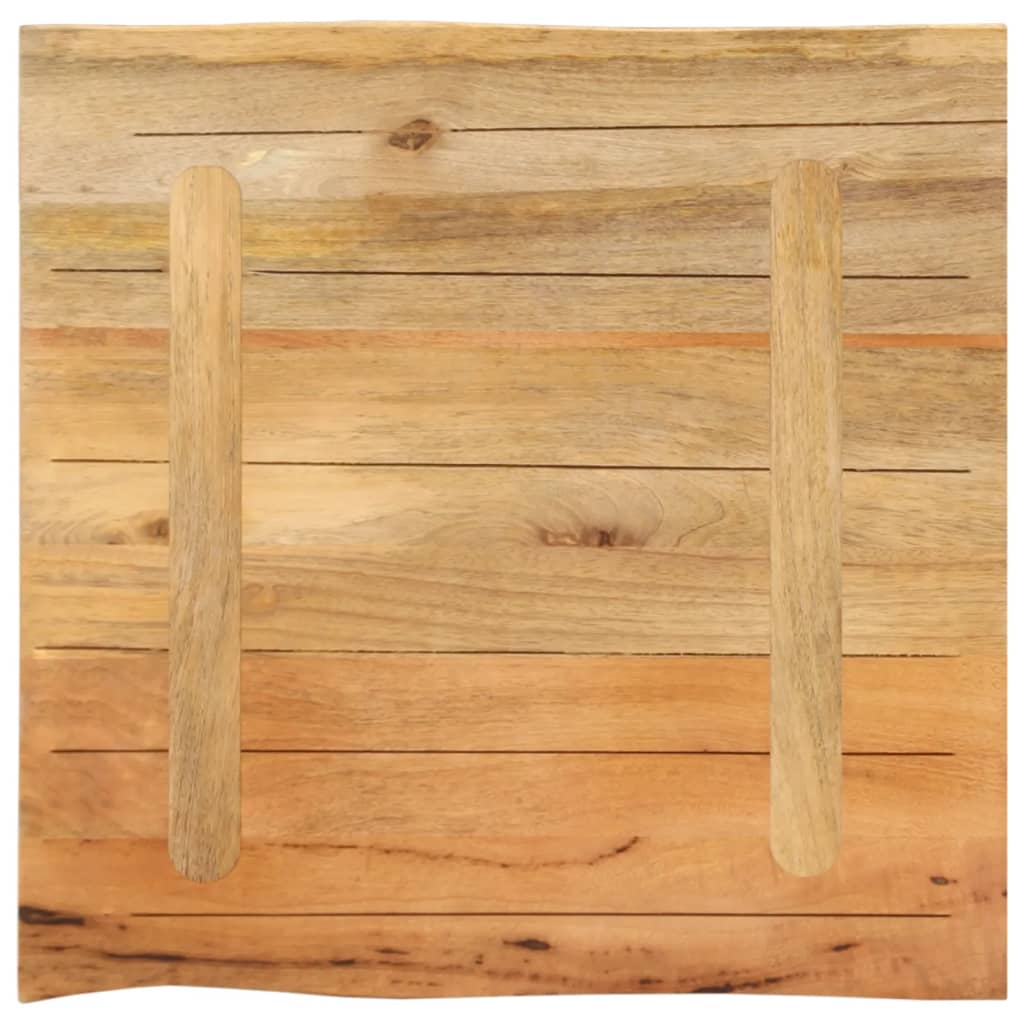 Table Top 80x80x2.5 cm Live Edge Solid Wood Mango