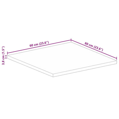 Table Top 60x60x3.8 cm Square Solid Wood Acacia