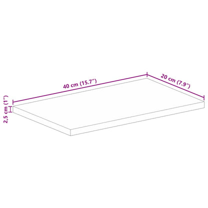 Table Top 40x20x2.5 cm Rectangular Solid Wood Reclaimed