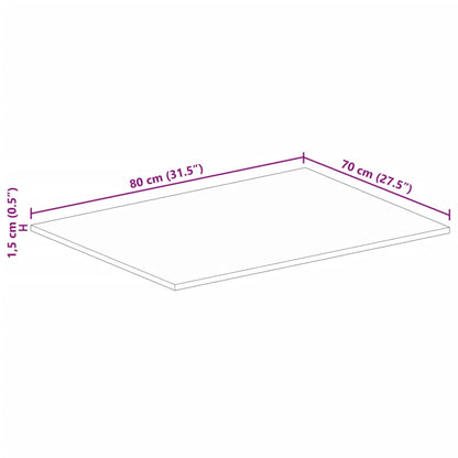 Table Top 80x70x1.5 cm Rectangular Solid Wood Reclaimed