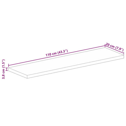 Table Top 110x20x3.8 cm Rectangular Solid Wood Mango