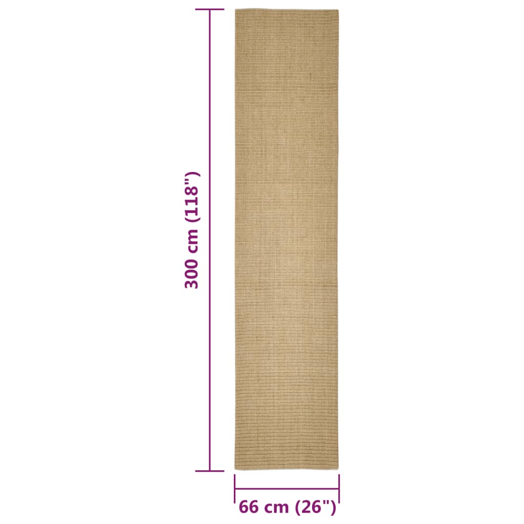 Sisal Rug for Scratching Post 66x300 cm