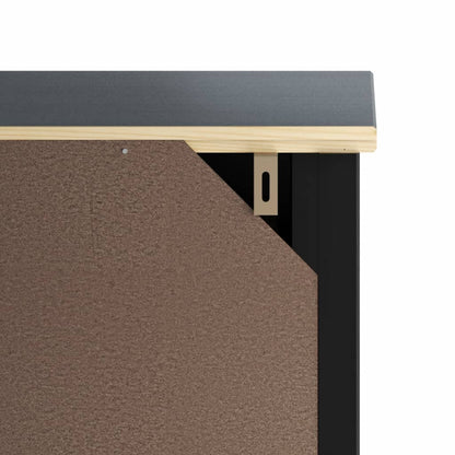 Bathroom Cabinet | Black | Solid pine wood, engineered wood, metal