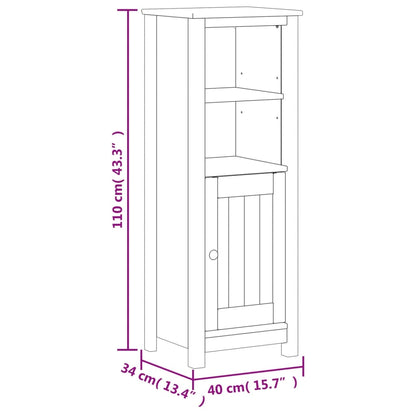 Bathroom Cabinet | Black | Solid pine wood, engineered wood, metal