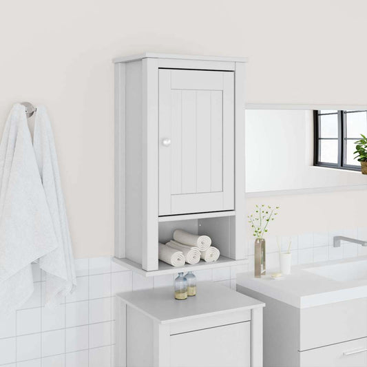 Bathroom Wall Cabinet | White | Solid pine wood, engineered wood, metal