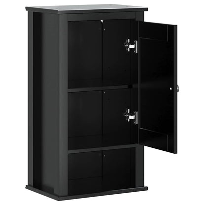Bathroom Wall Cabinet | Black | Solid Pine, Engineered Wood, Metal
