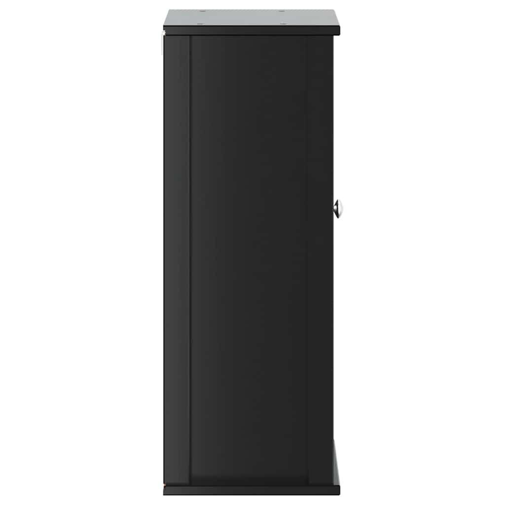 Bathroom Wall Cabinet | Black | Solid Pine, Engineered Wood, Metal