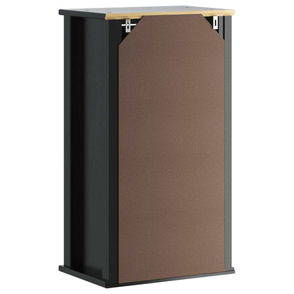 Bathroom Wall Cabinet | Black | Solid Pine, Engineered Wood, Metal