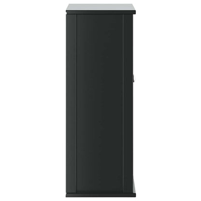 Bathroom Wall Cabinet | Black | Solid pine wood, engineered wood, metal