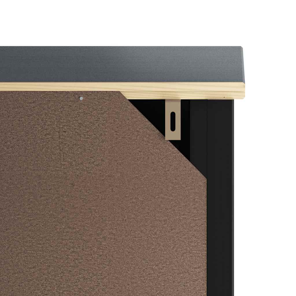Bathroom Wall Cabinet | Black | Solid pine wood, engineered wood, metal
