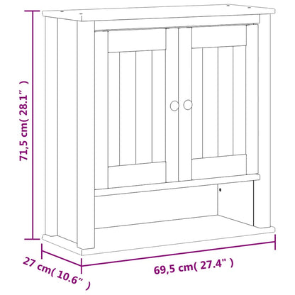 Bathroom Wall Cabinet | Black | Solid pine wood, engineered wood, metal