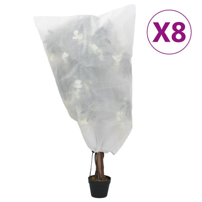 Plant Fleece Covers with Drawstring 8 pcs 70 g/m² 0,8x1,2 m