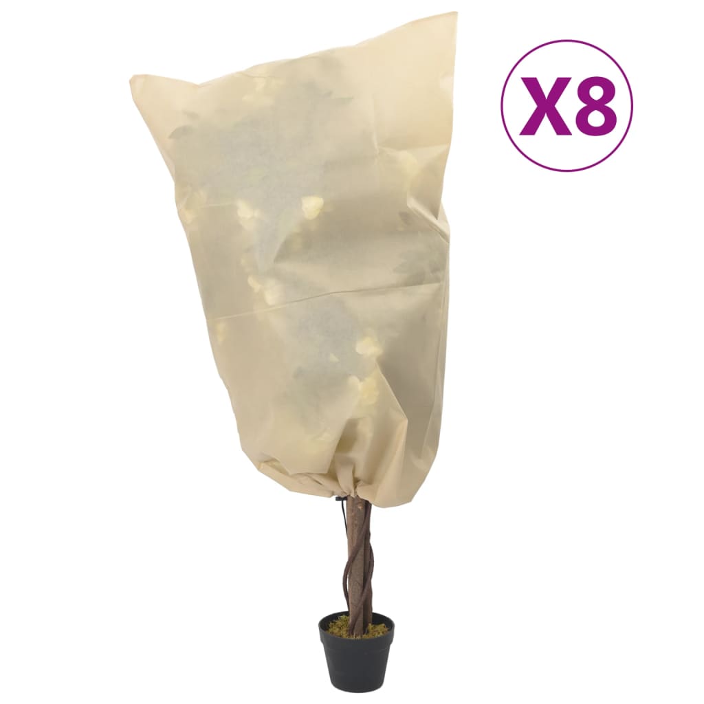 Plant Fleece Covers with Drawstring 8 pcs 70 g/m² 0.8x0.8 m