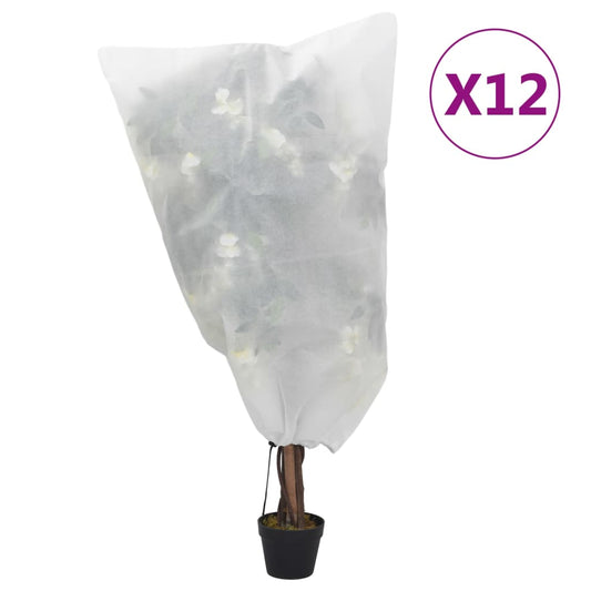 Plant Fleece Covers with Drawstring 12 pcs 70 g/m² 0,8x1 m