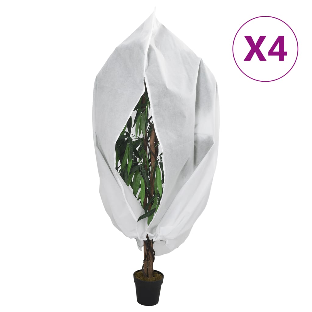 Plant Fleece Covers with Zip 4 pcs 70 g/m² 3.93x3 m