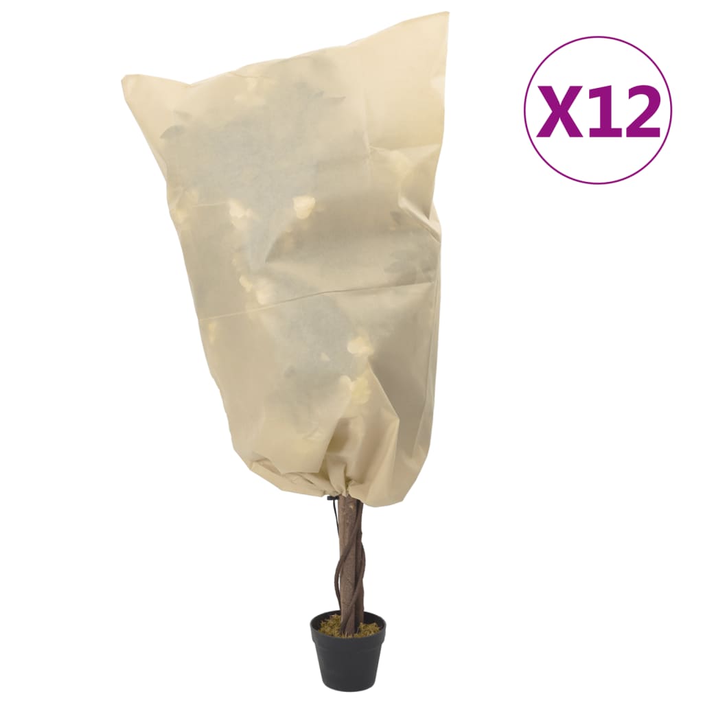 Plant Fleece Covers with Drawstring 12 pcs 70 g/m² 0,8x1 m