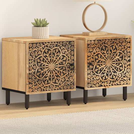 Bedside Cabinets 2 pcs 40x33x46 cm Solid Wood Mango
