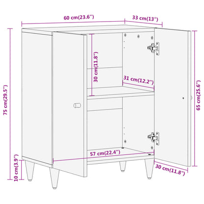 Side Cabinet 60x33x75 cm Solid Wood Mango