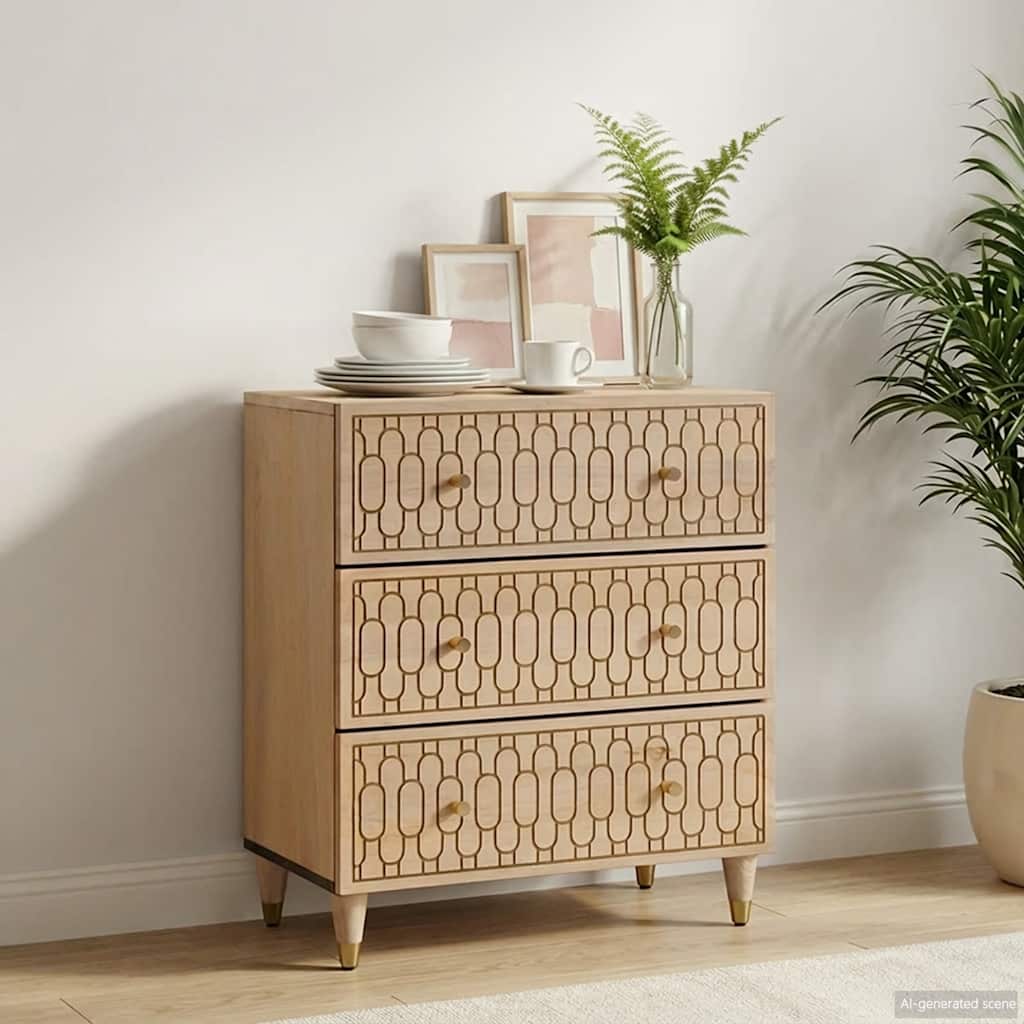 Side Cabinet | Bleach natural | Solid mango wood, engineered wood